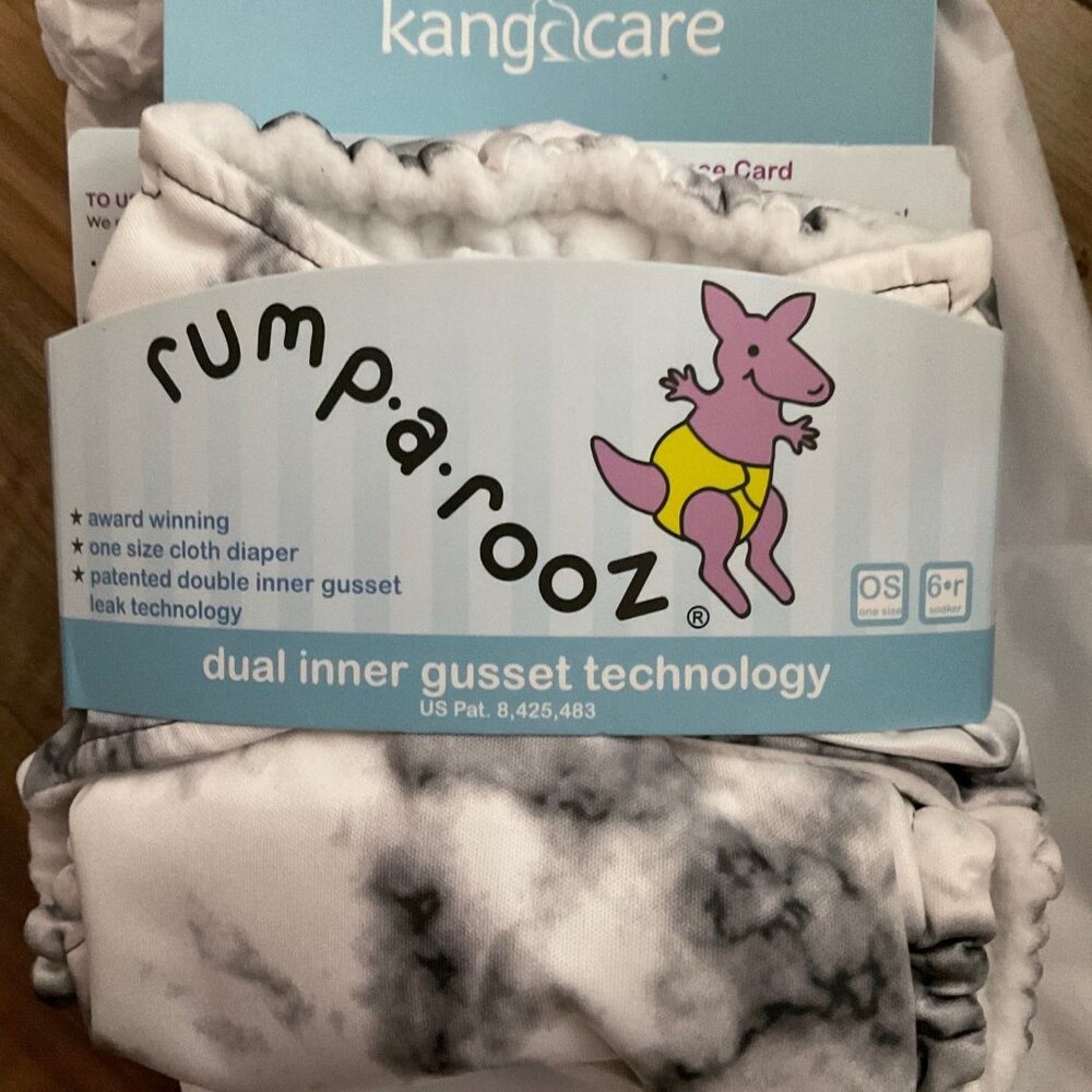 NEW Rumparooz G2 pocket cloth diaper with inserts Polished MARBLE